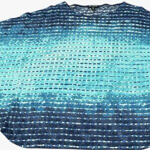 Coastal Lauren Ralph Lauren boho Wrap poncho top blue Turquoise shawl beachy 1X